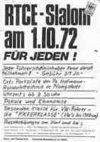 Einladung zum RTCE-Slalom am 1.10.1972